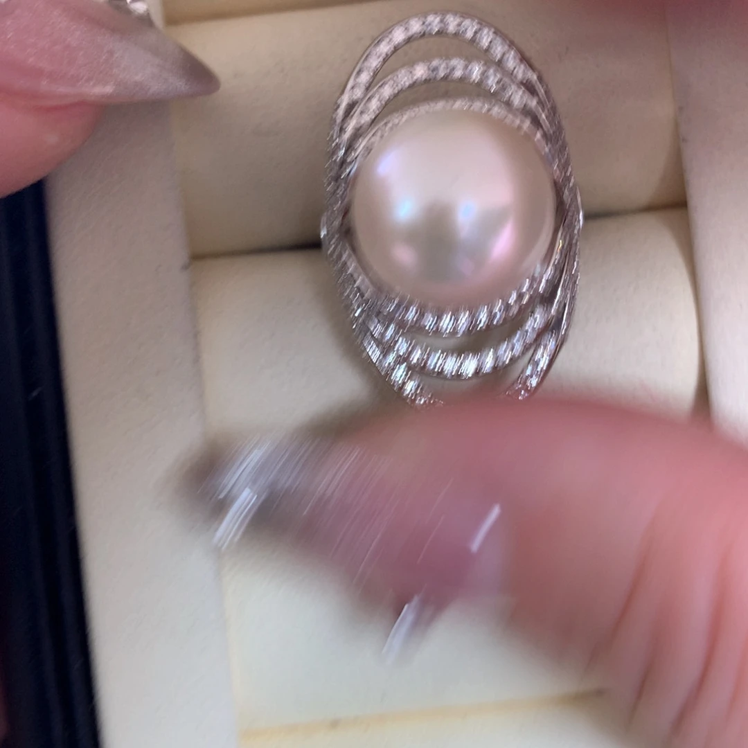 淡水珍珠戒指银S925镶嵌