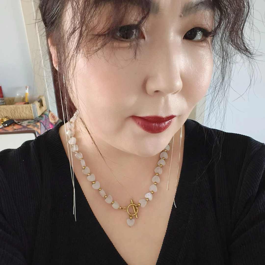 足银耳饰 女镀锁骨链小众欧美百搭网红风珠宝见外包装