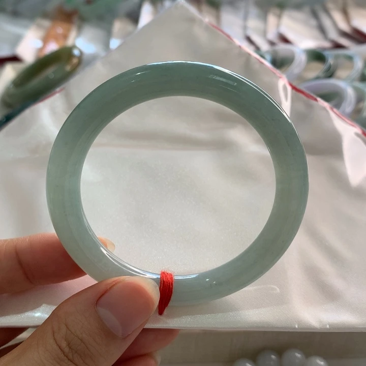 翡翠未镶嵌手镯圆条54.6