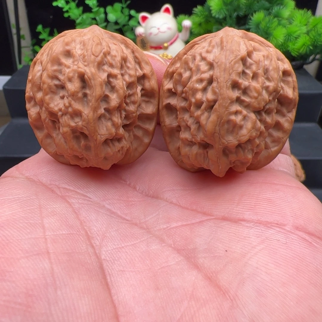 文玩核桃把件老款刀子纹野狼，尺寸36