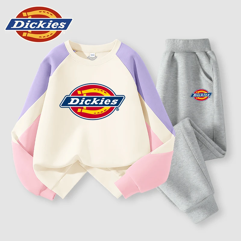 Dickies童装女童套装秋季女孩洋气设计感卫衣小童时尚休闲两件套