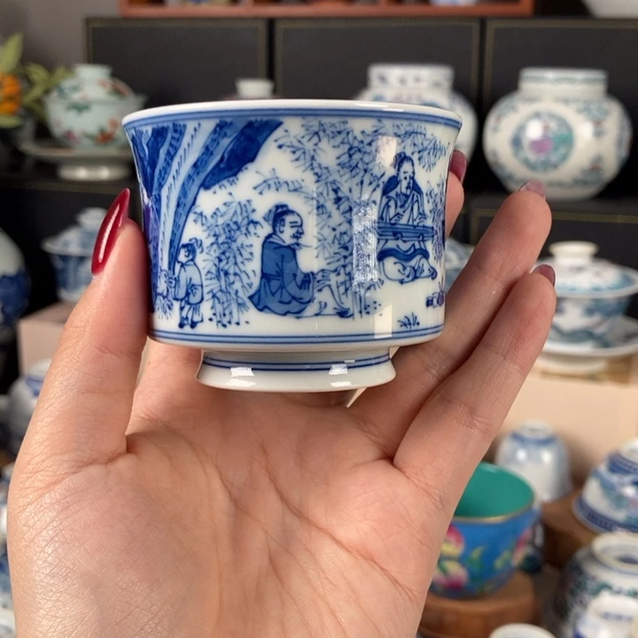 杯折葵非器竹林七贤马蹄杯