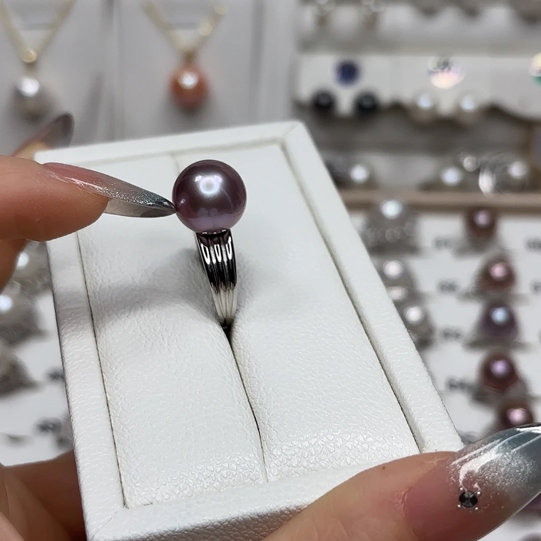 ꧁***꧂淡水珍珠银S925镶嵌戒指