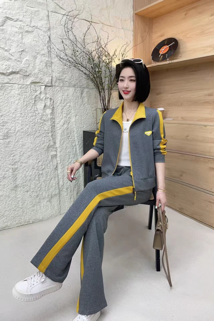 8808款高级感开衫套装女春季新款韩版运动显瘦两件套装休闲