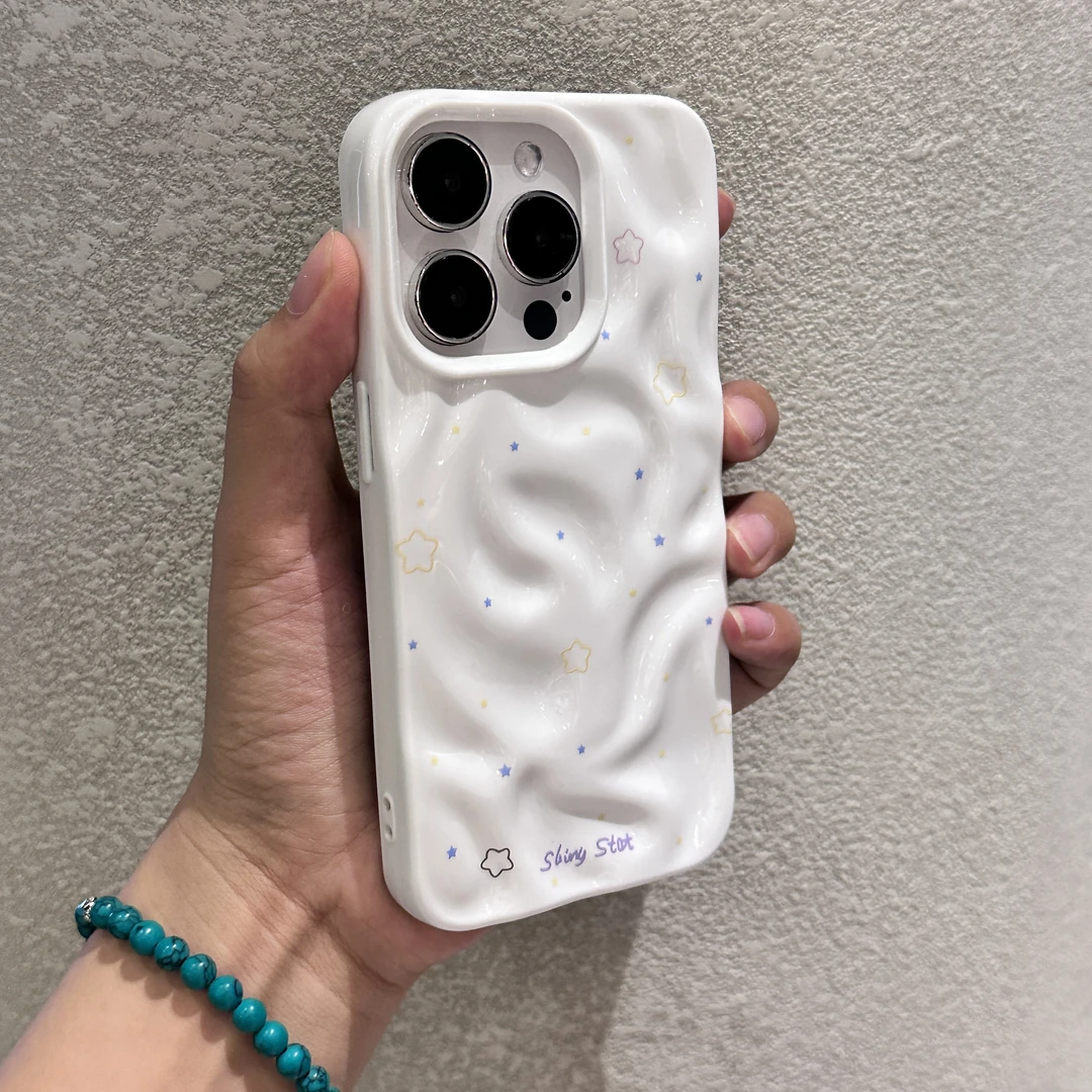 满屏小星星牛奶壳适用iPhone16苹果14promax手机壳15防摔13/16ins