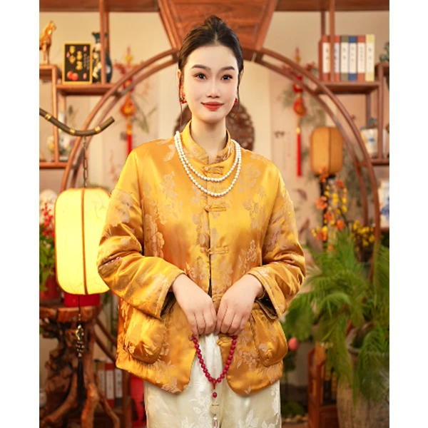 【董小姐-金钱袋】2025年真丝桑蚕丝提花蚕丝棉上衣女