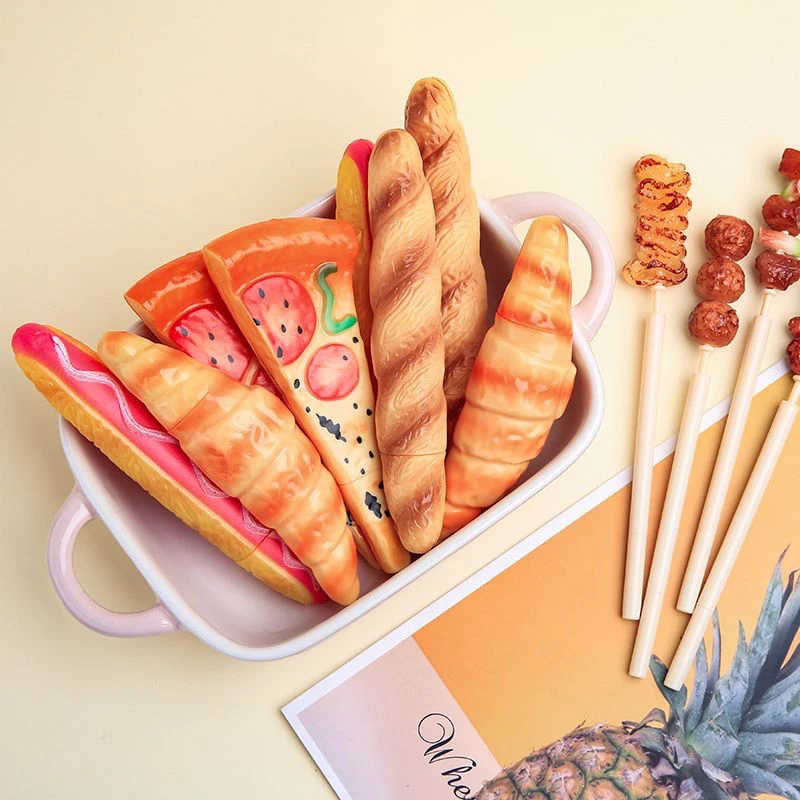 仿真烧烤披萨热狗面包圆珠笔创意可爱造型学生书写文具趣味装饰笔