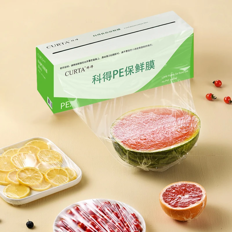 CURTA;HEC/科得切割器保鲜膜超长大卷PE食品透明耐高温微波炉适用