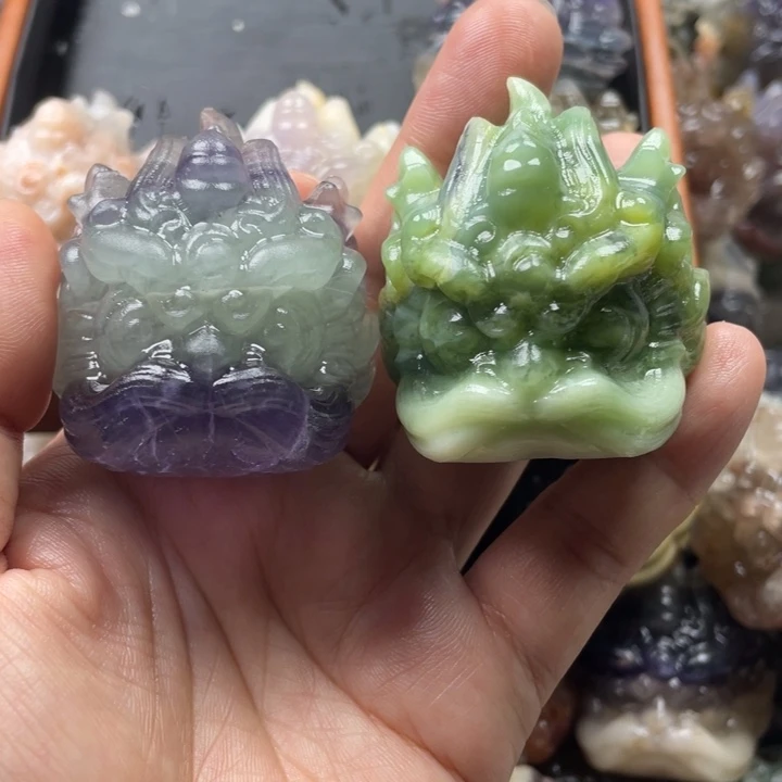 ️****昌化石印石醒狮手把件