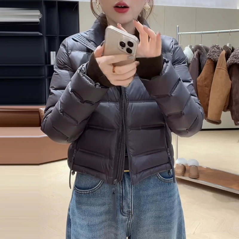 韩版短款轻薄立领棉服女2025冬季新款修身显瘦遮肉加厚保暖棉衣潮