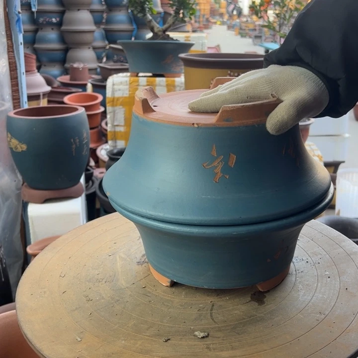 紫砂宜兴紫砂花盆蓝票口27+27