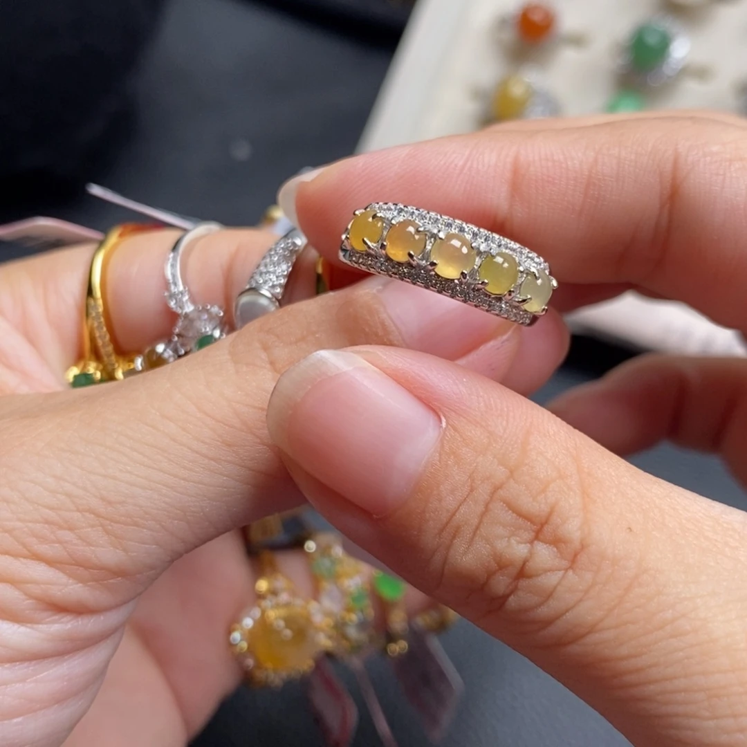 翡翠戒指银S925镶嵌