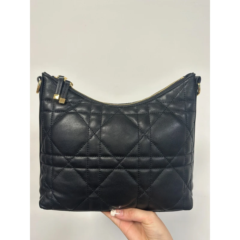 YUSHA/高档大号黑色小D藤格猫耳单肩包-8293