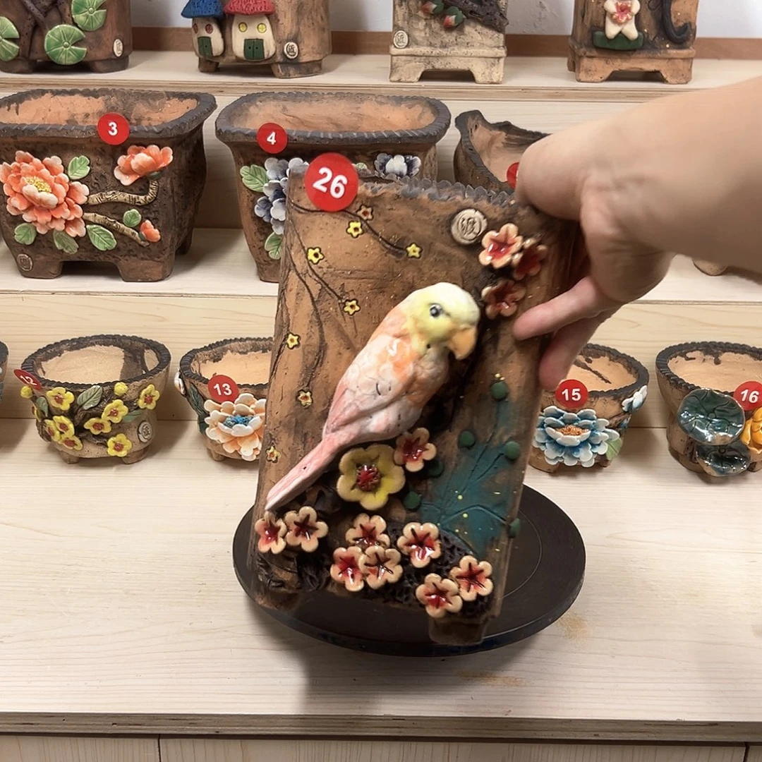 紫砂花盆26号内口13×12外高25