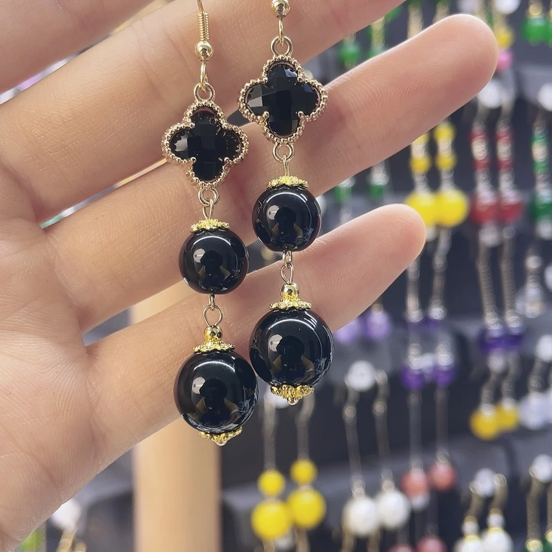 玛瑙/玉髓未镶嵌耳环