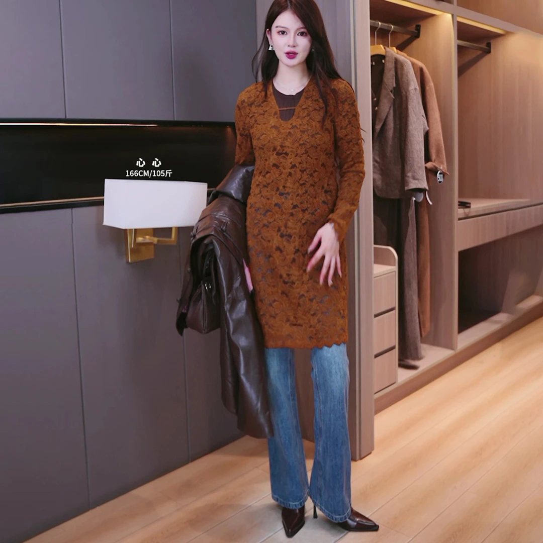 48224【米T系列】镂空蕾丝连衣裙KMAD30575