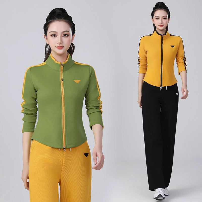 XH25春夏新品时尚百搭修身显瘦运动撞色拉链打底女士长袖上衣