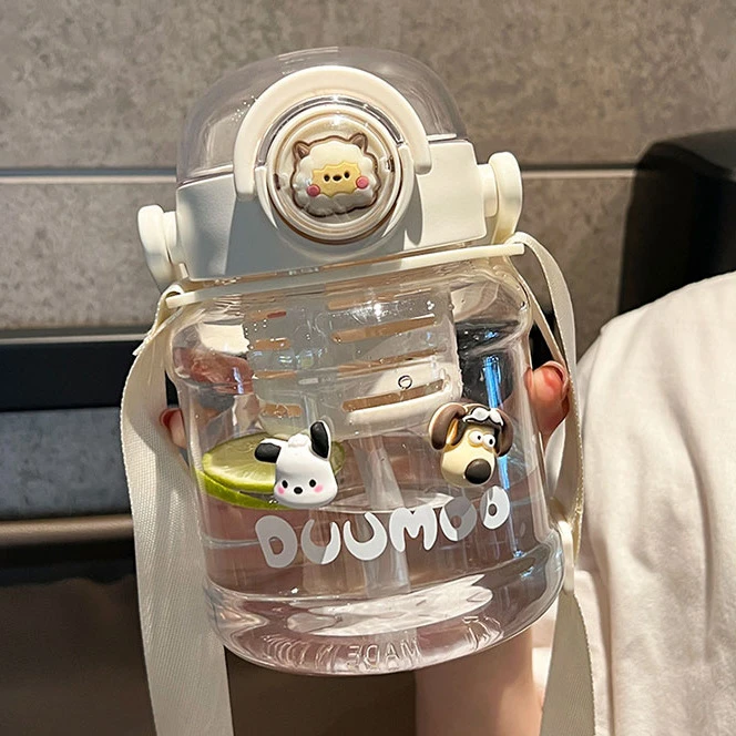 Allwell/2025新款大肚水杯女生儿童吸管杯大容量水壶上学专用塑料