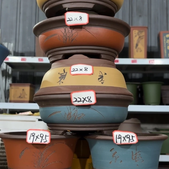 紫砂花盆100-8。