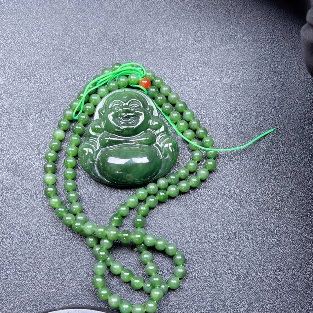 和田玉颈饰未镶嵌多样性拍一发一碧玉七号坑大佛