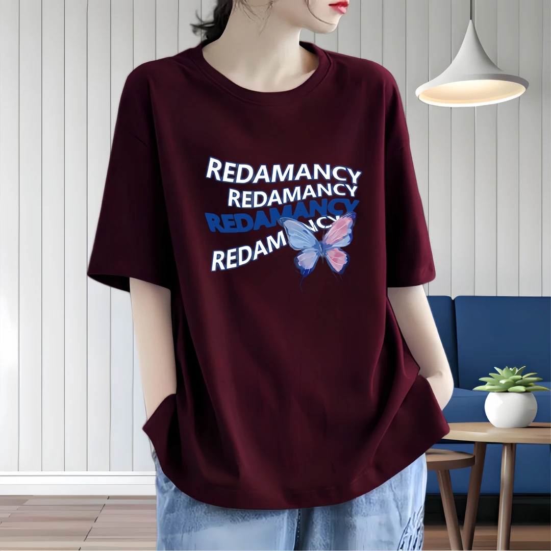 潮牌%100纯棉短袖t恤女大码宽松网红设计感显瘦百搭夏季2025新款