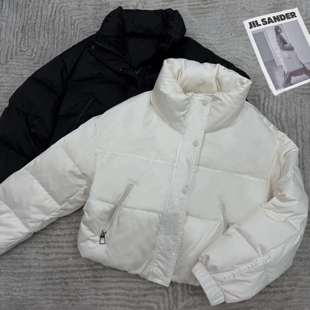 2024冬季新品时尚百搭加绒加厚保暖设计感女士长袖羽绒服上衣7797