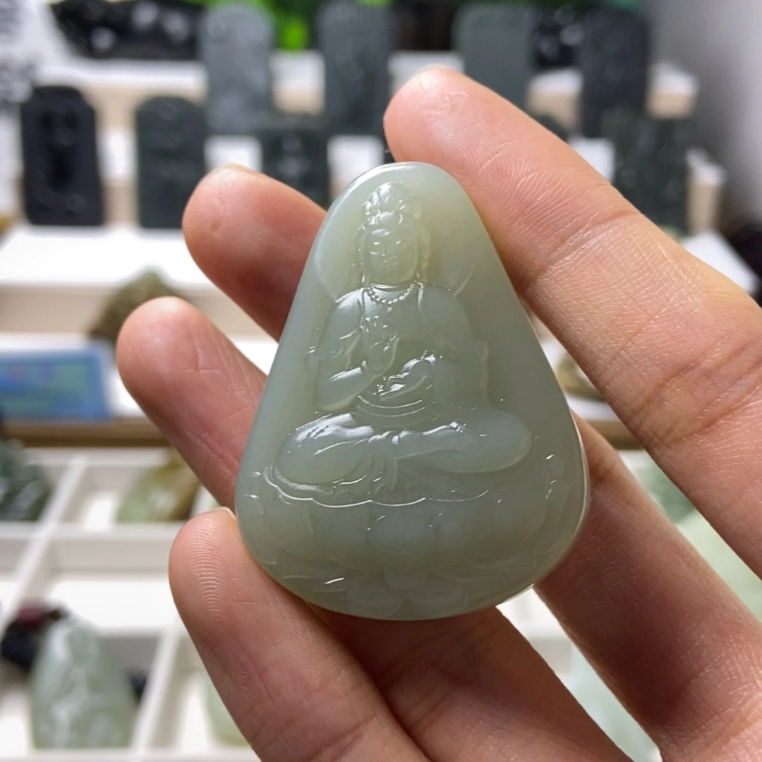 祉***#和田玉未镶嵌颈饰