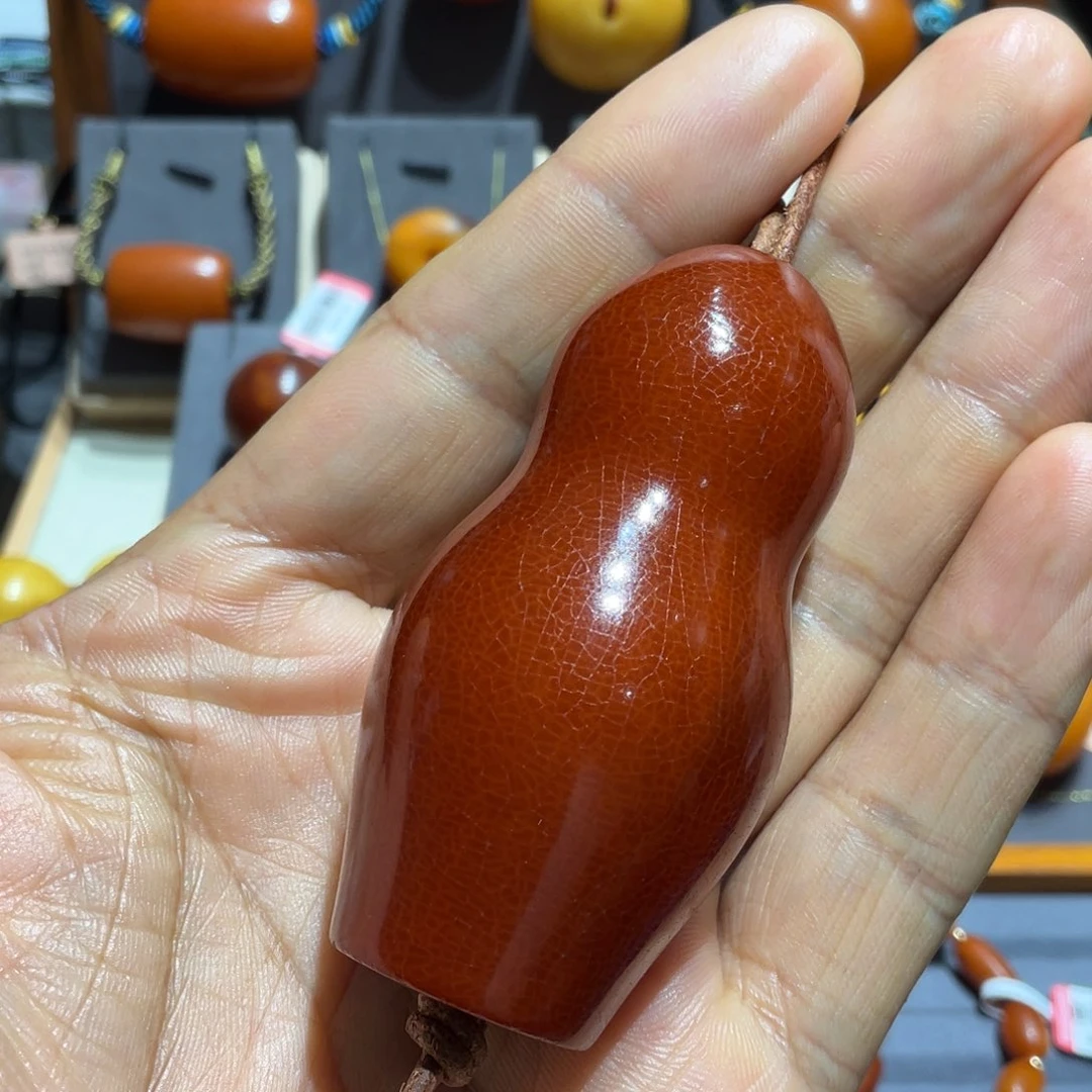 蜜蜡颈饰未镶嵌天然老蜜蜡葫芦头