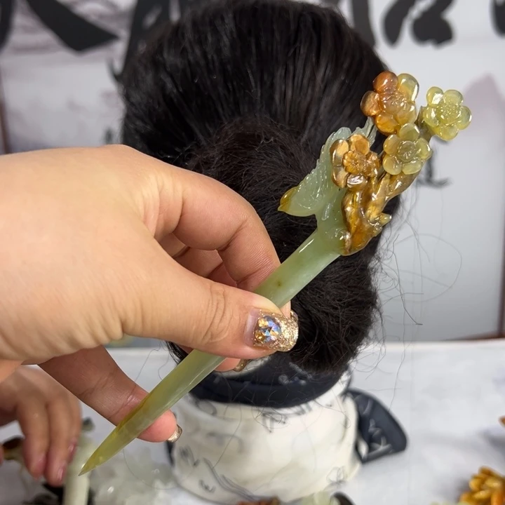 蛇纹石玉发饰未镶嵌