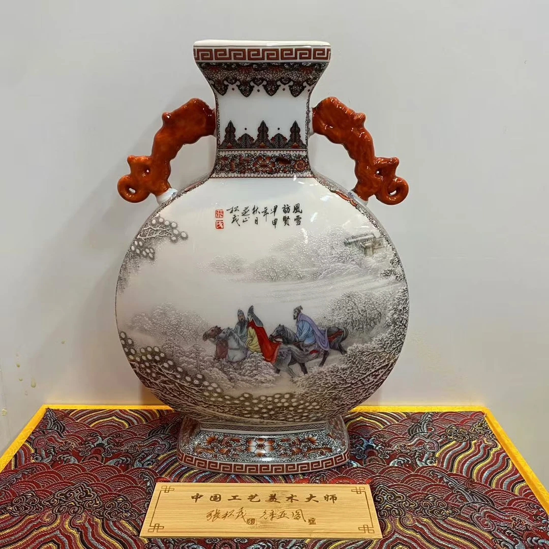 宏泰  景德镇高端赏瓷三顾茅庐抱月瓶 zsm0001