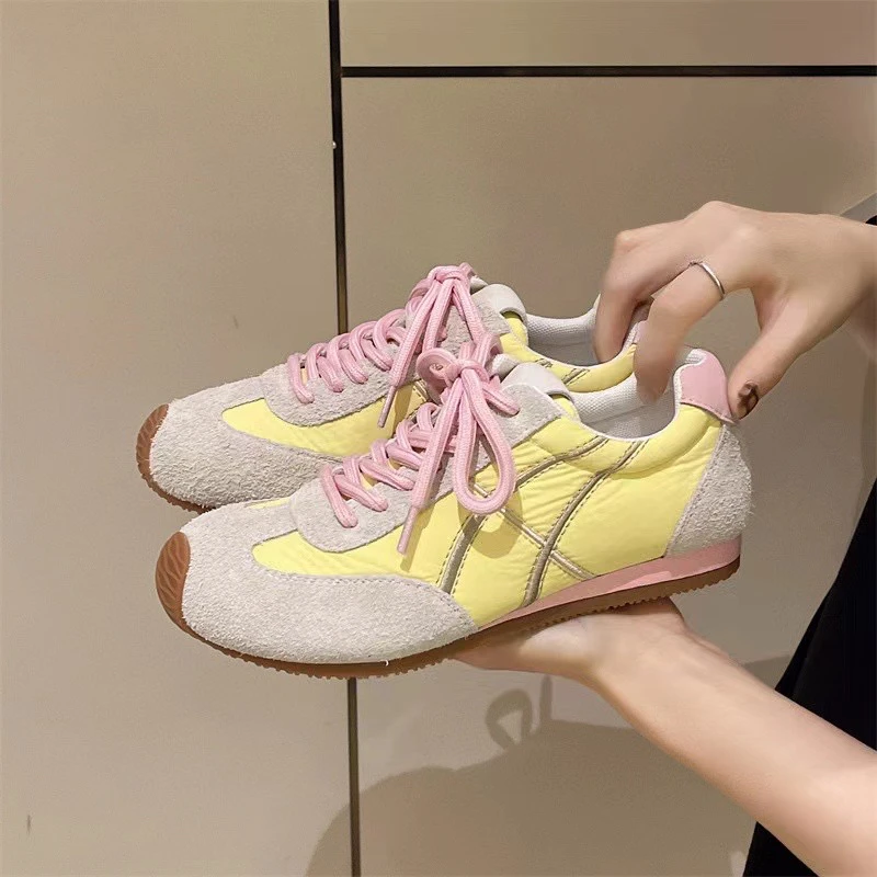 百搭中跟时尚休闲鞋老爹鞋系带平跟透气低跟夏季春季厚款