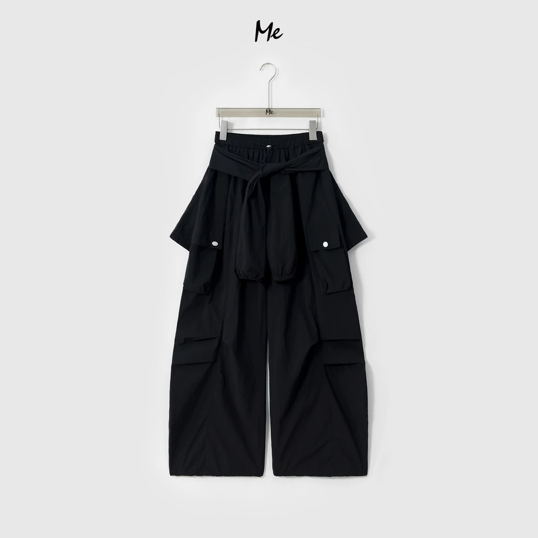 ME【工装披腰伞裤】甜酷时尚造型感高腰显瘦百搭工装裤子MESS6985