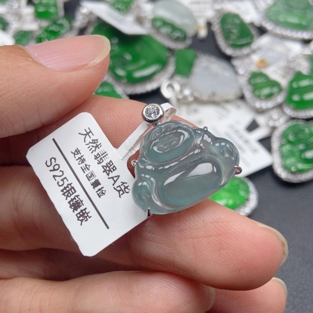 翡翠银S925镶嵌颈饰