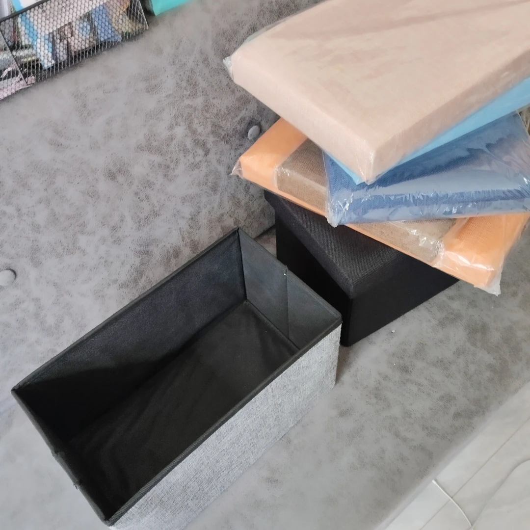 马卡龙色可折叠日式透明纯色收纳凳衣柜极简防尘格子北欧家用简约