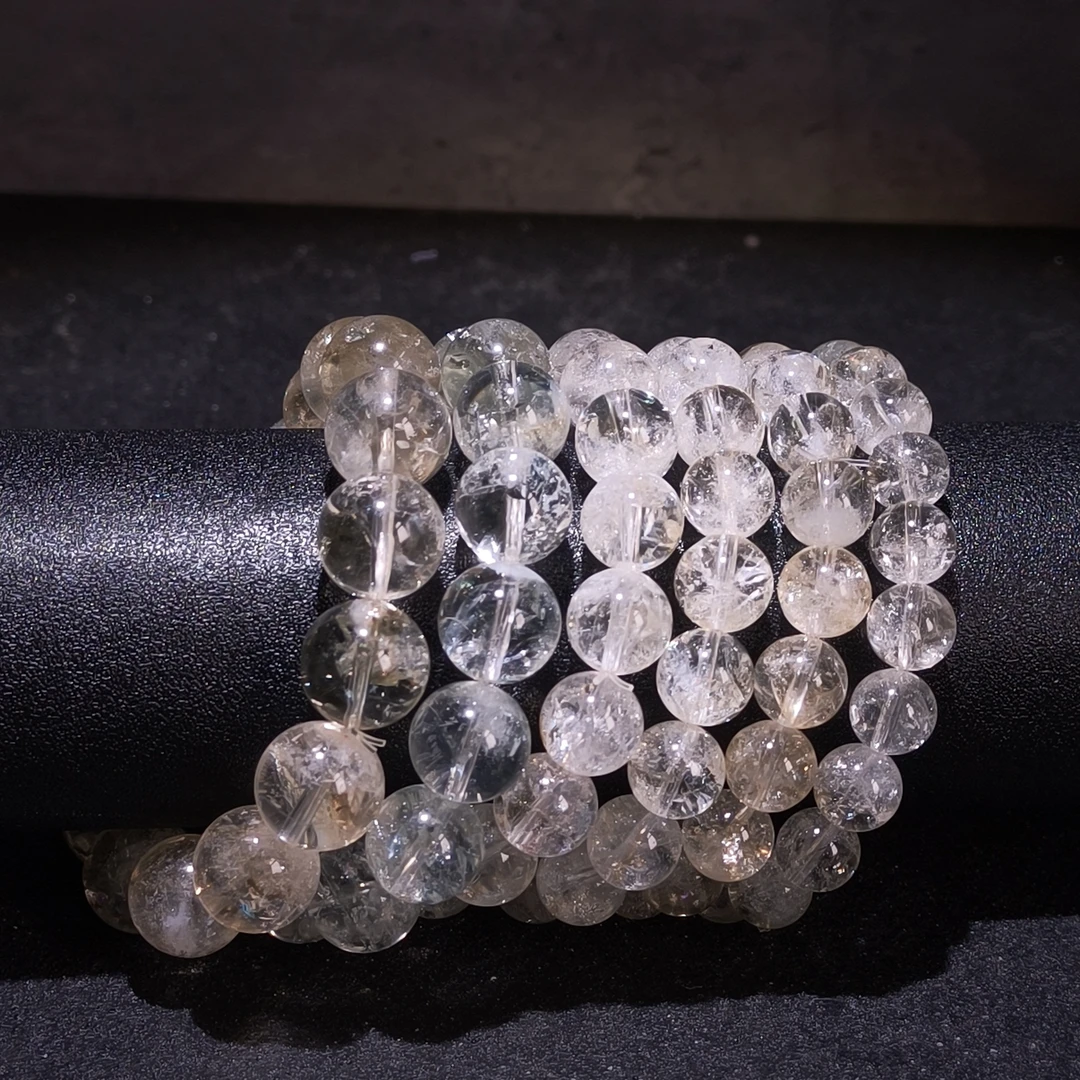 【黑胖珠宝】H0657 天然水晶 黄喜马拉雅手链 多样性发其一