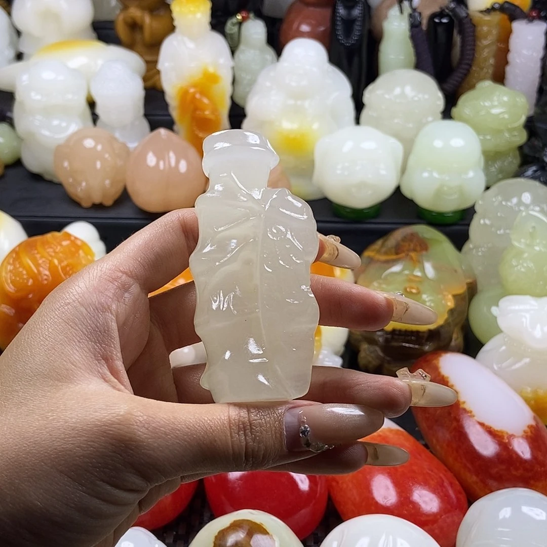 无花朵原石雕刻把件