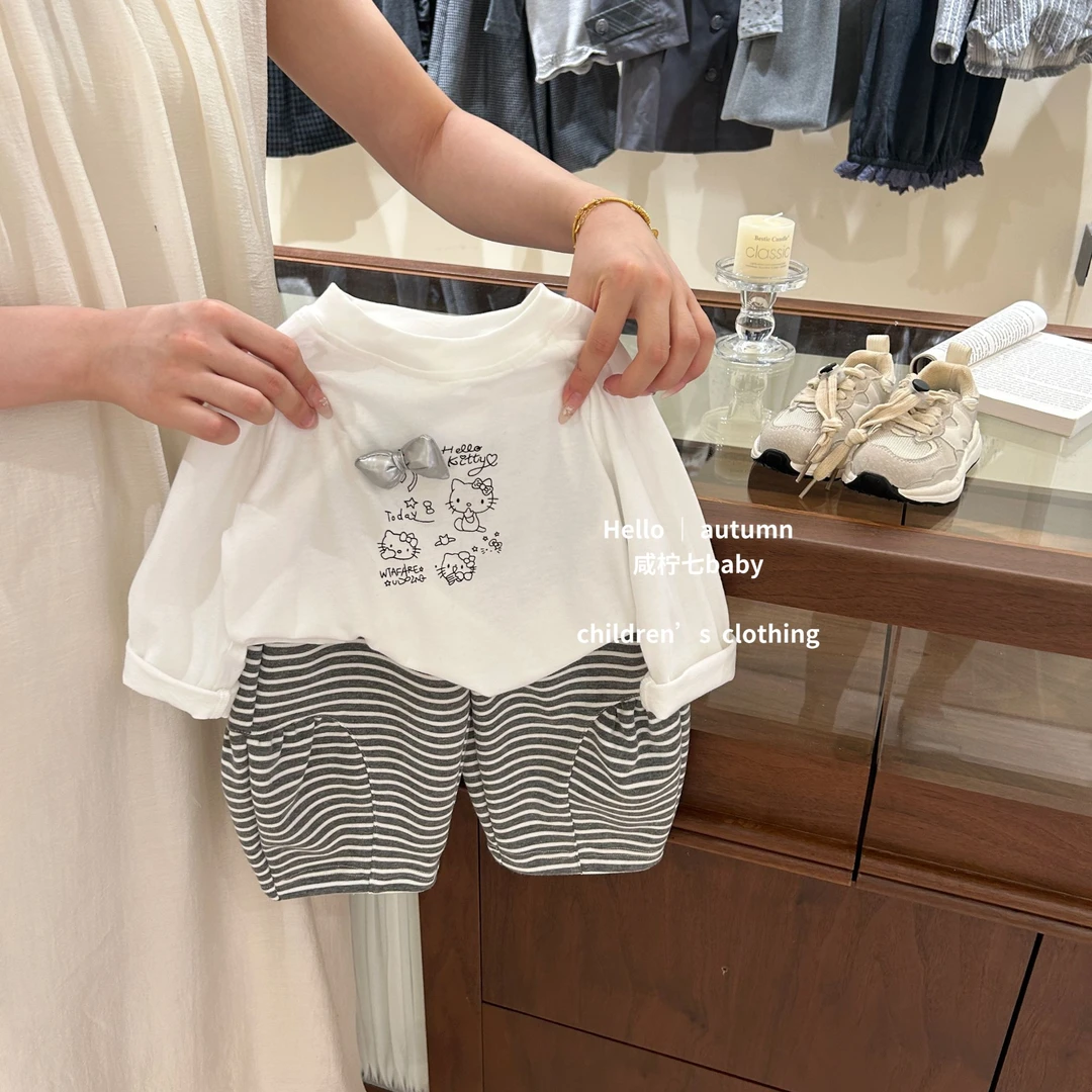 【咸柠七】原创！女童秋装套装可爱女宝宝韩版长袖T恤休闲长裤两件套