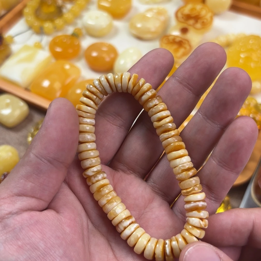 蜜蜡未镶嵌裸石手串
