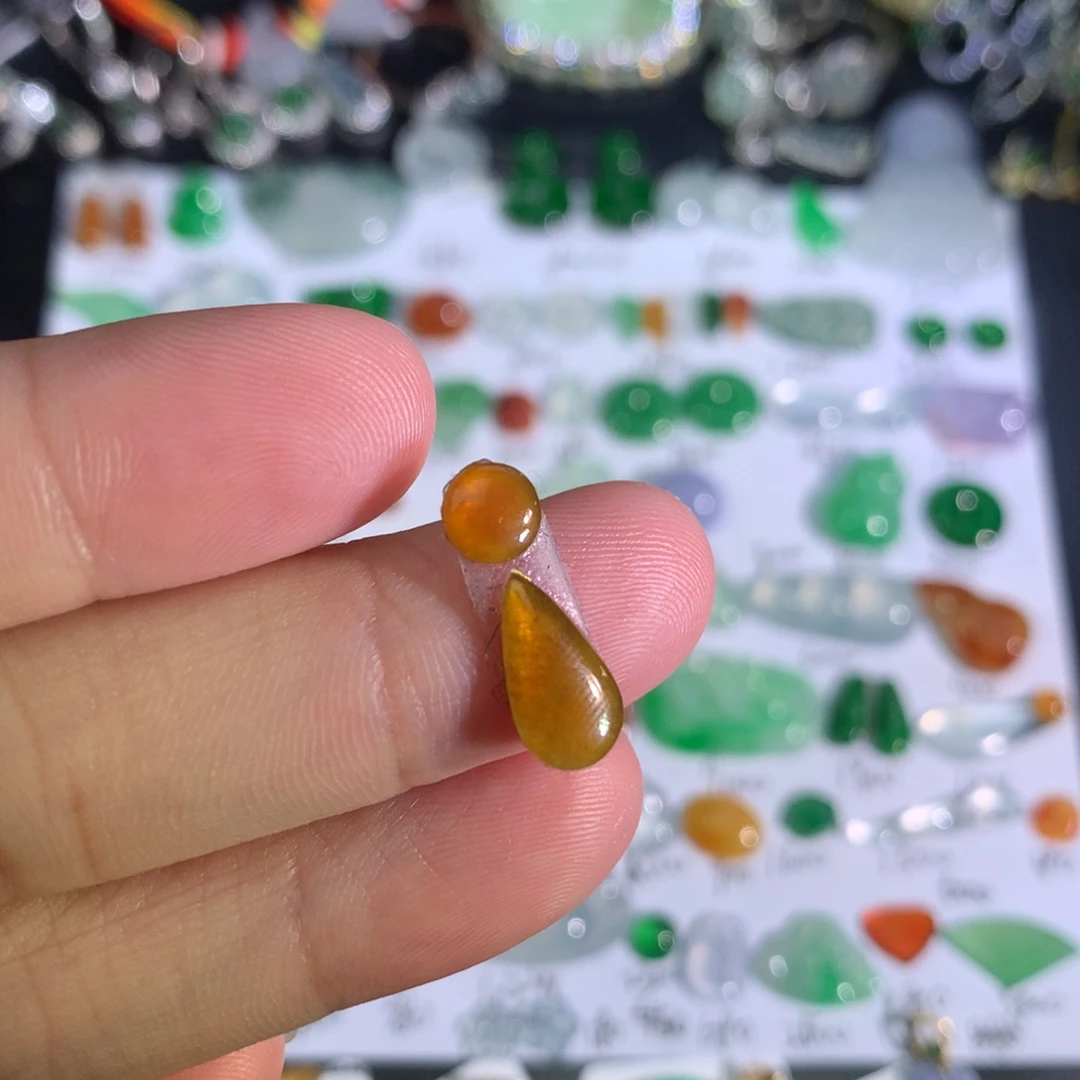 裸石翡翠冰黄水滴