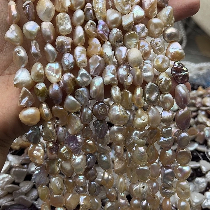 玛瑙/玉髓未镶嵌珠宝半成品一条9mm左右相思豆巴洛克珍珠