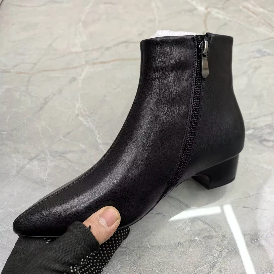 b（孤品）36码粗跟女靴(羊皮)z3098