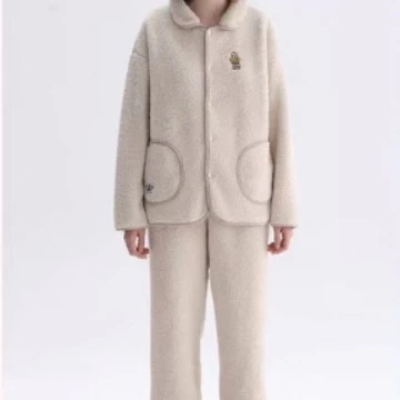 2025秋冬新款女装学院风休闲宽松加绒保暖家居服套装TTWT24270I