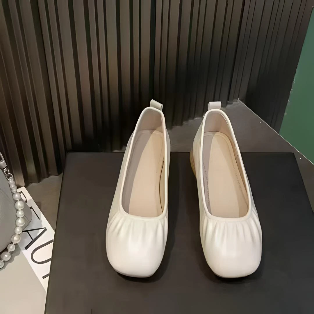 豆豆鞋软底小红单鞋低跟(1-3cm)时尚浅口夏季好穿百搭款