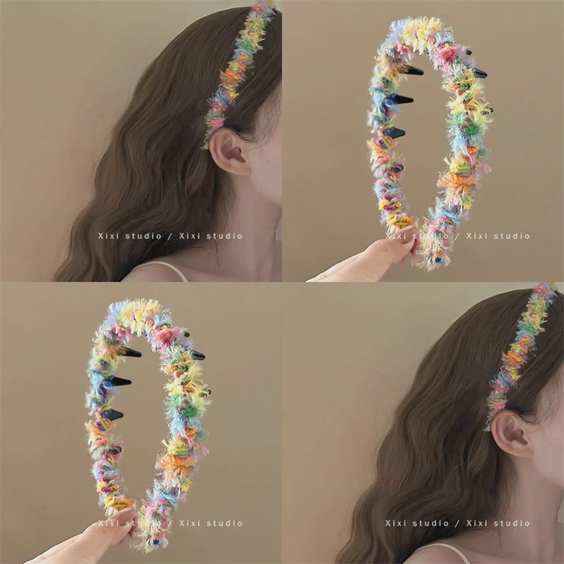 编织波浪毛线发箍！甜美气质头箍带齿防滑发卡女2025