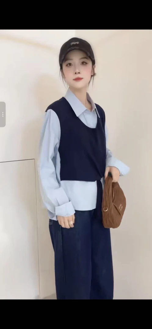 时尚休闲假两件衬衣