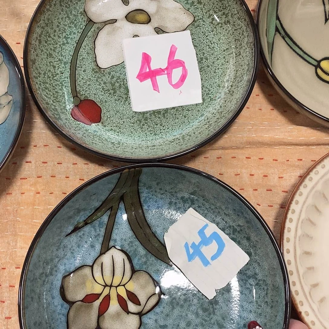 瓷片4个深盘各2只微瑕不退不换