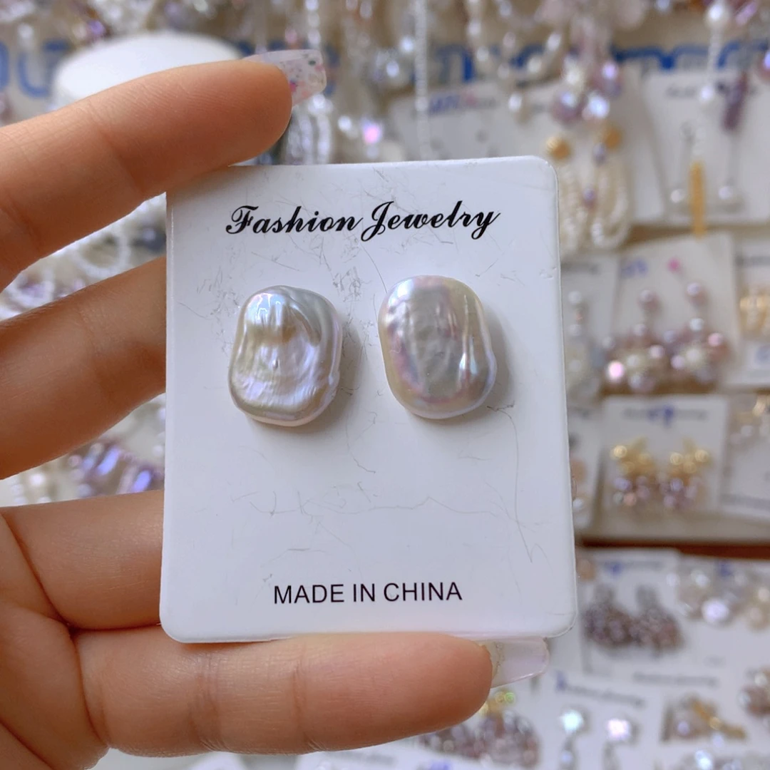 淡水珍珠耳饰银S925镶嵌