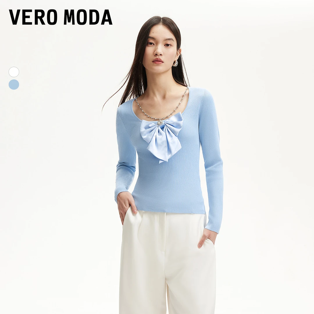 Vero Moda欧若风针织衫【海洋之心】两穿拆卸链条亮丝325124030