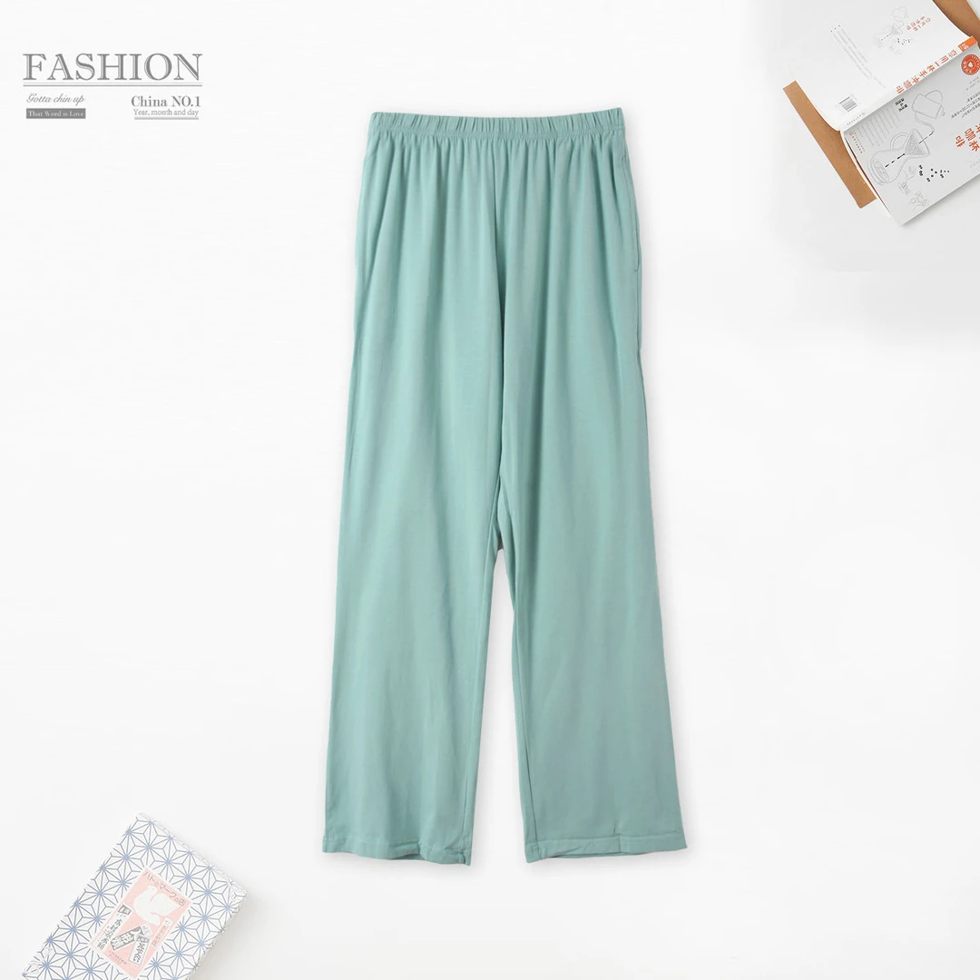 春新款男士直筒家居服裤子松紧腰睡裤柔软00075 亲肤舒适休闲