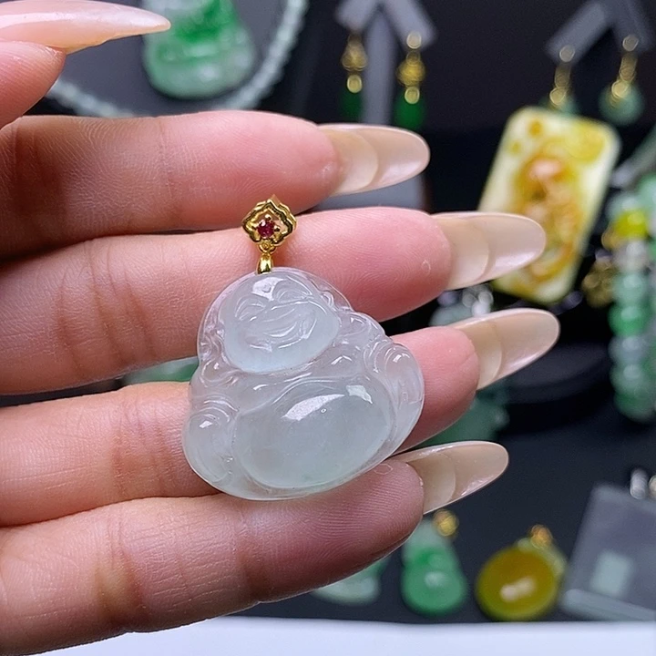 翡翠未镶嵌吊坠(赠链)